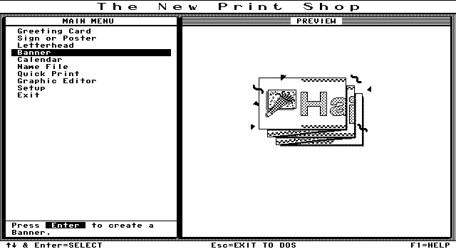 The New Print Shop - Menu